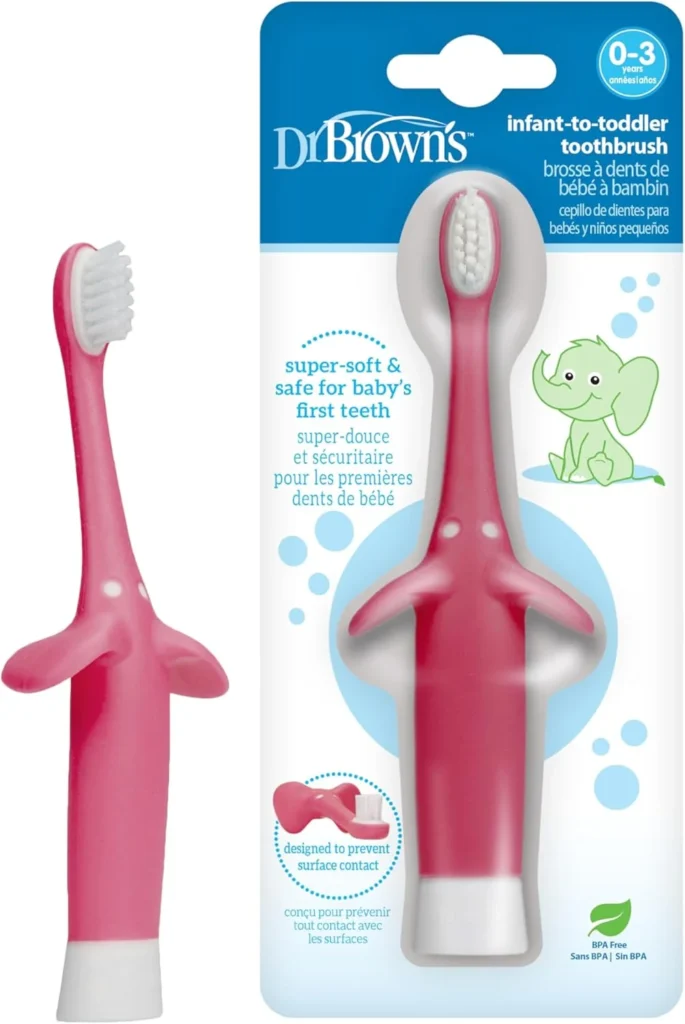 Infant-to-Toddler Toothbrush, Pink Elephant
