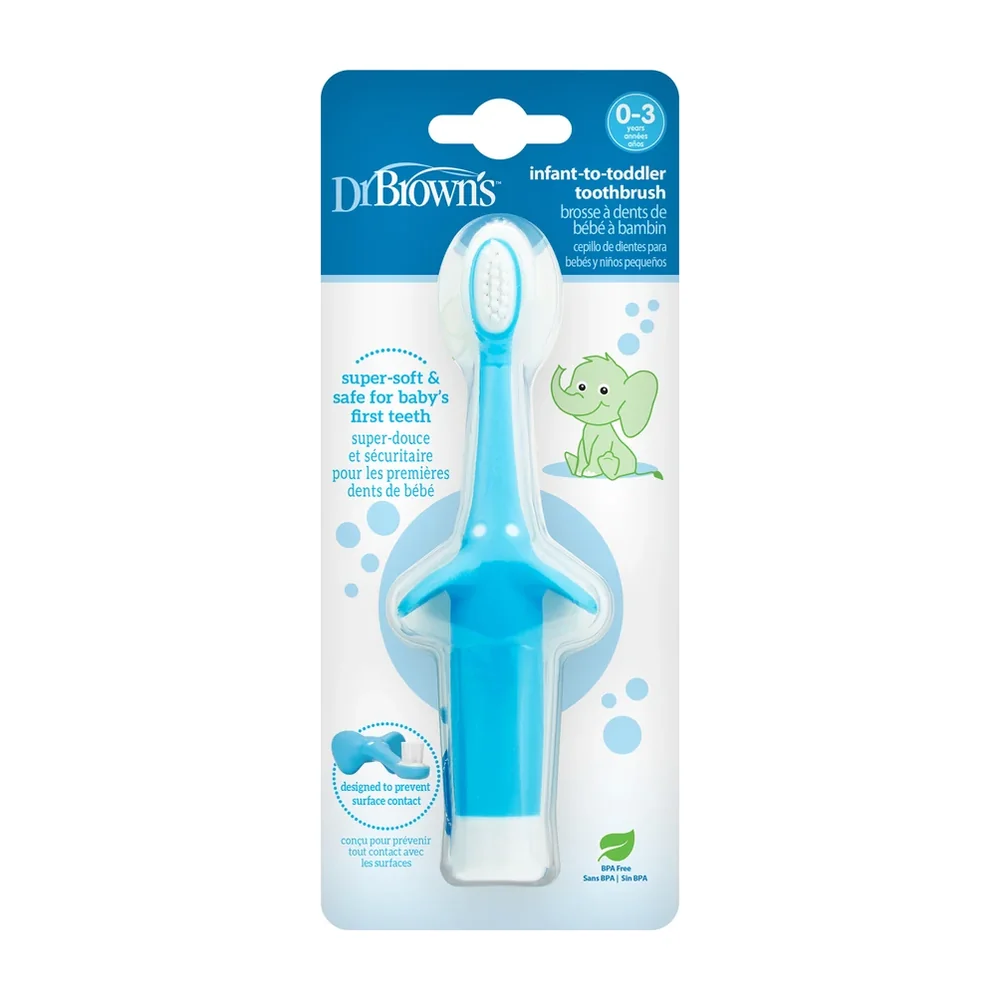Infant-to-Toddler Toothbrush, Blue Elephant