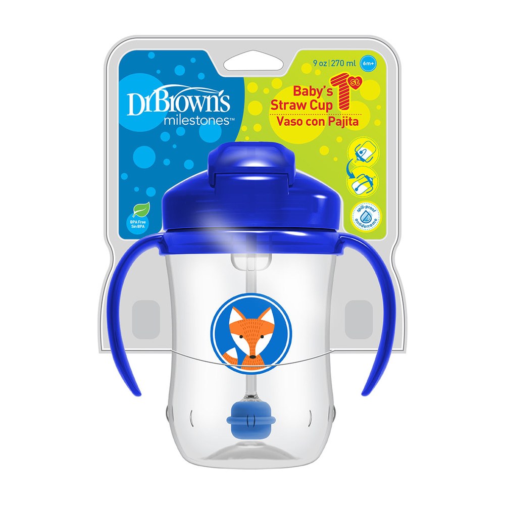 Baby's First Straw Cup with Handles - Blue (270 ml, 6m+)