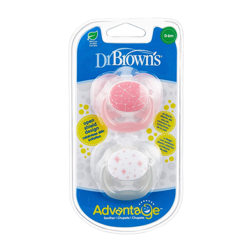 Advantage Pacifier - Stage 1, Pink, 2-Pack