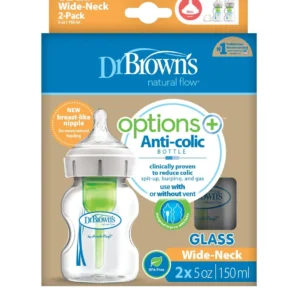 Wide Neck Options+ Glass Bottle (x 2, 150 mL)
