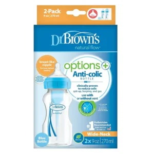 Wide Neck Options+ PP Blue Bottle (x 2, 270 ml)