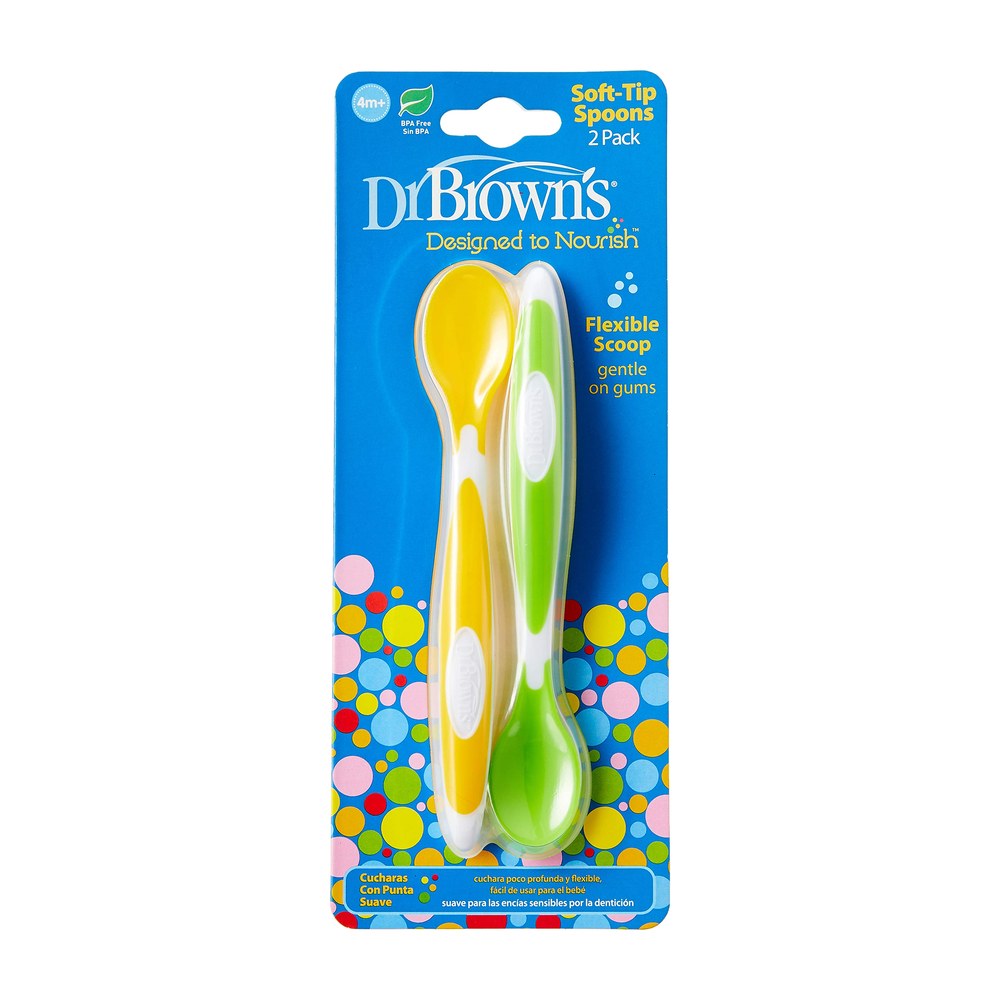 Soft-Tip Spoon, 2-Pack (Yellow, Green)