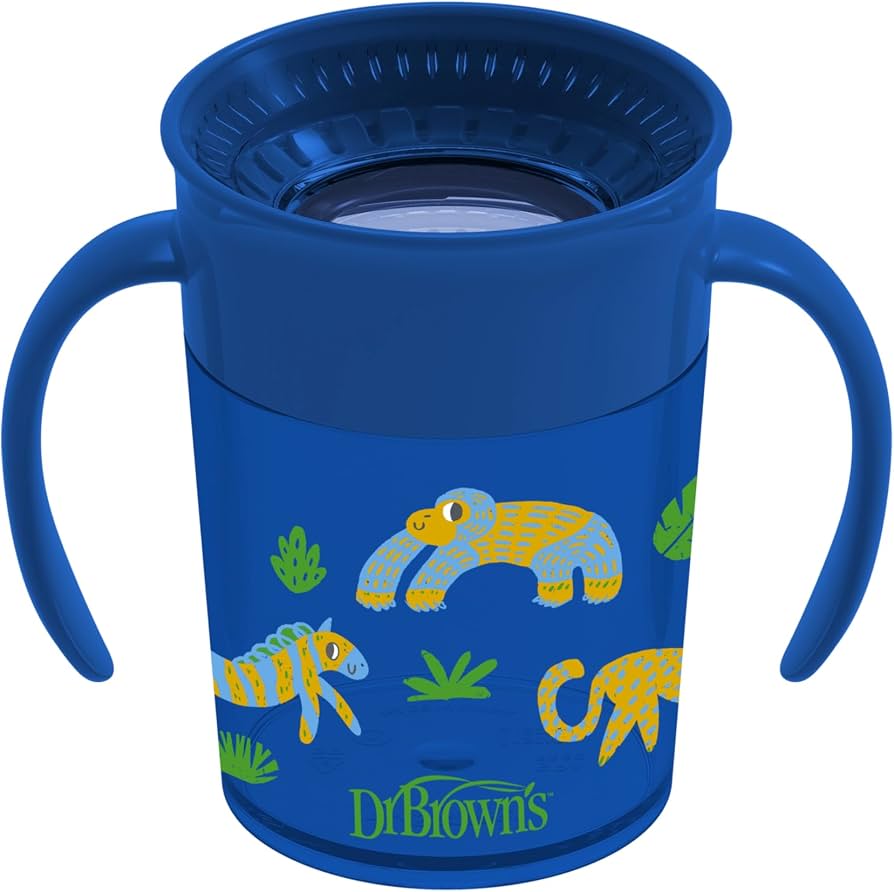Smooth Wall Cheers 360 Cup with Handles, Blue Deco (200 ml, 6m+)