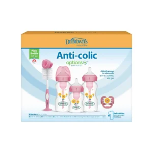 Narrow Anti-Colic Options+ Baby Bottle, Pink Gift Set