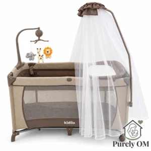Baby Travel Cot with Changing Top, Kidilo 576-2