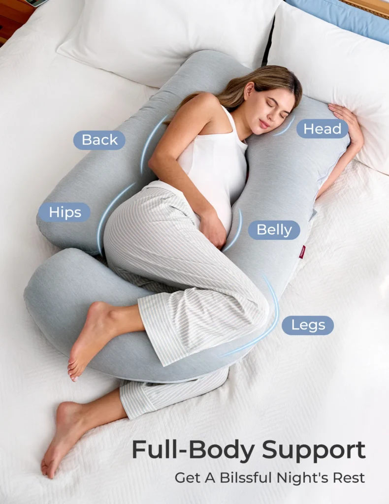 U-Shaped Cooling Fabric Pregnancy Pillow