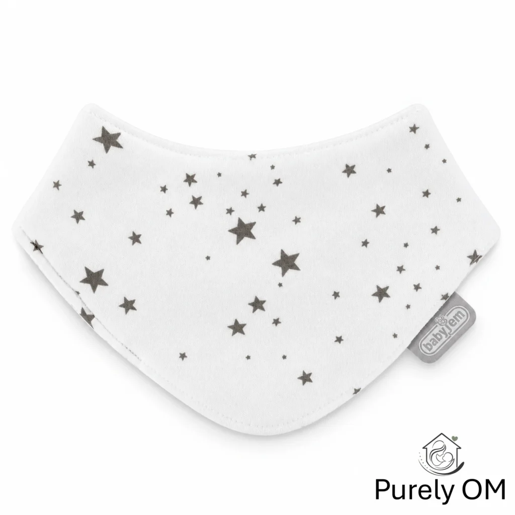 Bandana Drool Bib, Grey Stars
