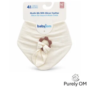 Muslin Bib with Silicone Teether (4m+)